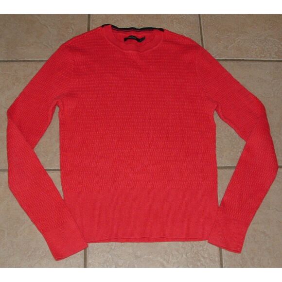 NAUTICA Men Sz Medium Casual or Dress Red Stretchy Pullover Crew Neck Sweater - Picture 1 of 2